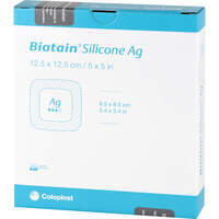 BIATAIN Silicone Ag Schaumverband 12.5x12.5 cm, 5 st, MFG Handel GmbH