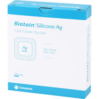 BIATAIN Silicone Ag Schaumverband 7.5x7.5 cm, 5 st, MFG Handel GmbH