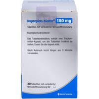 bupropion-biomo 150mg Tabl.m.verä.Wirkstofffreise., 30 Stk., Biomo Pharma GmbH
