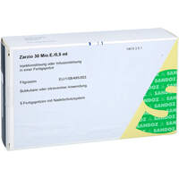 ZARZIO 30 Mio.E./0.5 ml Inj./Inf.Lsg.i.e.Fert.-S., 5 st, Pb Pharma GmbH