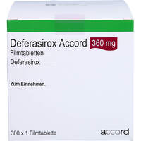 Deferasirox Accord 360 mg Filmtabletten, 300 st, Accord Healthcare GmbH