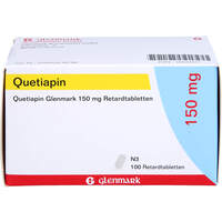 Quetiapin Glenmark 150 mg Retardtabletten, 100 st, Glenmark Arzneimittel GmbH