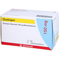 Quetiapin Glenmark 150 mg Retardtabletten, 100 st, Glenmark Arzneimittel GmbH