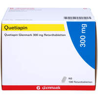 Quetiapin Glenmark 300 mg Retardtabletten, 100 st, Glenmark Arzneimittel GmbH