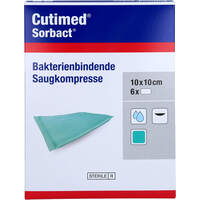Cutimed Sorbact Saugkompressen 10x10 cm, 6 Stk., kohlpharma GmbH