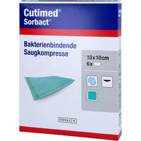 Cutimed Sorbact Saugkompressen 10x10 cm, 6 Stk., kohlpharma GmbH