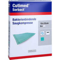 Cutimed Sorbact Saugkompressen 10x10 cm, 6 Stk., kohlpharma GmbH