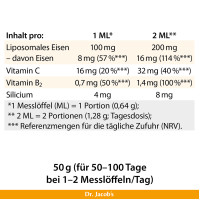 Dr. Jacob's Eisen-Phospholipid Mango Pulver liposomal vegan, 64 g, Dr. Jacob's Medical GmbH