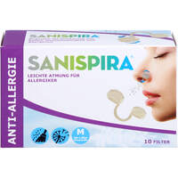 10 SANISPIRA Nasenfilter Anti Allergie Gr&ouml;&szlig;e M, 10 st, DT Medical Devices GmbH