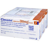 CLEXANE 8.000 I.E. 80 mg/0.8 ml ILO i.e.Fertigspr., 30 st, Docpharm GmbH