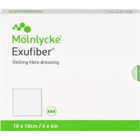 EXUFIBER 10x10 cm gelbildender Faserverband, 10 st, + Prisoma GmbH