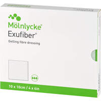 EXUFIBER 10x10 cm gelbildender Faserverband, 10 st, + Prisoma GmbH
