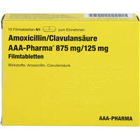 Amoxicillin/Clavulans&auml;ure AAA-Pharma 875 mg/125 mg, 10 Stk., Aaa - Pharma GmbH