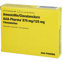 Amoxicillin/Clavulans&auml;ure AAA-Pharma 875 mg/125 mg, 10 Stk., Aaa - Pharma GmbH
