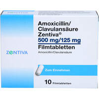 Amoxicillin/Clavulansäure Zentiva 500mg/125mg, 10 Stk., Zentiva Pharma GmbH Amoxicillin/Clavulansäure Zentiva 500mg/125mg, 10 Stk., Zentiva Pharma GmbH