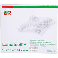 LOMATUELL H Salbentüll 10x10 cm steril, 10 st, Emra-Med Arzneimittel GmbH