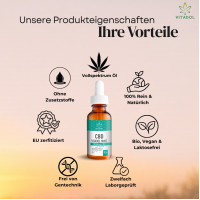 CBD10% Bio Hanfextrakt &Ouml;l - Vitadol Mint, 10 ml, Endower GmbH