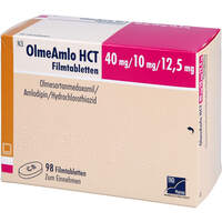 OlmeAmlo HCT 40 mg/10 mg/12.5 mg Filmtabletten, 98 Stk., TAD Pharma GmbH OlmeAmlo HCT 40 mg/10 mg/12.5 mg Filmtabletten, 98 Stk., TAD Pharma GmbH