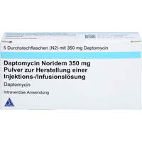 Daptomycin Noridem 350 mg Pulv.z.H.e.Inf./Inj.lös., 5 st, Demo Pharmaceuticals GmbH