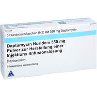 Daptomycin Noridem 350 mg Pulv.z.H.e.Inf./Inj.lös., 5 st, Demo Pharmaceuticals GmbH