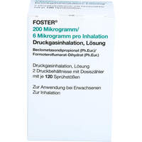 FOSTER 200 ug/6 ug 120 Hub Dosieraerosol, 2 Stk., 2care4 Aps