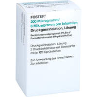 FOSTER 200 ug/6 ug 120 Hub Dosieraerosol, 2 Stk., 2care4 Aps