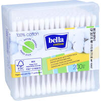 bella cotton Wattestäbchen mit Papierschaft Box, 200 st, Tzmo Deutschland GmbH