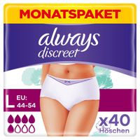 Always Discreet Inkontinenz Pants Normal L Monats, 40 st, Halajot Einkaufs OHG