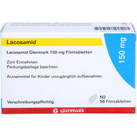 Lacosamid Glenmark 150 mg Filmtabletten, 56 Stk., Glenmark Arzneimittel GmbH