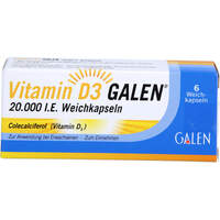 Vitamin D3 GALEN 20.000 I.E. Weichkapseln, 6 Stk., Galenpharma GmbH