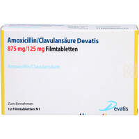 Amoxicillin/Clavulans&auml;ure Devatis 875mg/125mg FTA, 12 Stk., Devatis GmbH
