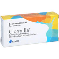 Clormilla 0.03 mg/2 mg Filmtabletten, 3x21 Stk., Exeltis Germany GmbH