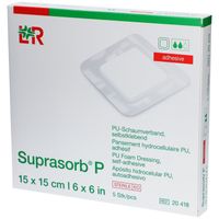 SUPRASORB P PU-Schaumv.selbstklebend 15x15cm, 5 st, Lohmann & Rauscher GmbH & Co. KG