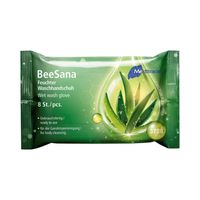 BeeSana Feuchter Waschhandschuh, 8 st, Meditrade GmbH