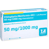 Vildagliptin/Metformin-HCl-1A Pharma 50/1000mg FTA, 30 Stk., 1 A Pharma GmbH