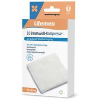 Lifemed Baumwoll-Kom 9.5cmx9.5cm weiss 4-lagig, 10 st, Lifemed GmbH