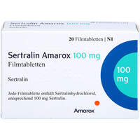 Sertralin Amarox 100 mg Filmtabletten, 20 Stk., AMAROX PHARMA GmbH Sertralin Amarox 100 mg Filmtabletten, 20 Stk., AMAROX PHARMA GmbH