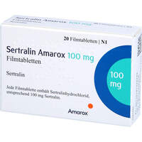 Sertralin Amarox 100 mg Filmtabletten, 20 Stk., AMAROX PHARMA GmbH Sertralin Amarox 100 mg Filmtabletten, 20 Stk., AMAROX PHARMA GmbH