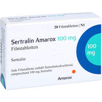 Sertralin Amarox 100 mg Filmtabletten, 20 Stk., AMAROX PHARMA GmbH Sertralin Amarox 100 mg Filmtabletten, 20 Stk., AMAROX PHARMA GmbH