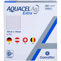AQUACEL Ag Extra 10x10 cm Kompressen, 10 st, Fd Pharma GmbH