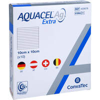 AQUACEL Ag Extra 10x10 cm Kompressen, 10 st, Fd Pharma GmbH