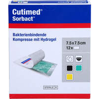 CUTIMED Sorbact Gel Kompressen 7.5x7.5 cm, 12 st, Docpharm GmbH