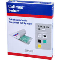 CUTIMED Sorbact Gel Kompressen 7.5x7.5 cm, 12 st, Docpharm GmbH