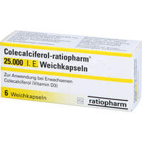 Colecalciferol-ratiopharm 25.000 I.E. Weichkapseln, 6 st, ratiopharm GmbH