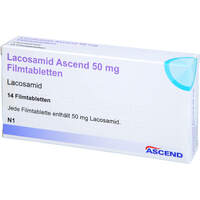 Lacosamid Ascend 50 mg Filmtabletten, 14 Stk., Ascend GmbH