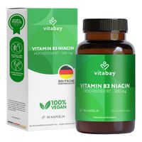 Vitamin B3 Niacin 500 mg Flush free vegan, 90 st, Vitabay CV