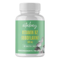 Vitamin B2 Riboflavin 100 mg vegan hochdosiert, 200 Stk., Vitabay CV