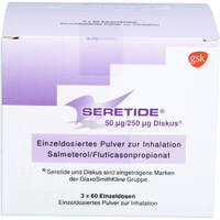 Seretide 50 ug/250 ug Diskus Einzeldos.Inhal.-Plv., 3x60 Stk., kohlpharma GmbH