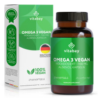 Omega-3 1100 vegan 600 mg DHA + 300 mg EPA, 60 st, Vitabay CV
