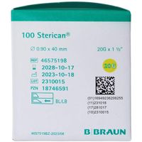 Sterican Einmalkan&uuml;le 20G 40 mm, 100 st, B. Braun Melsungen AG